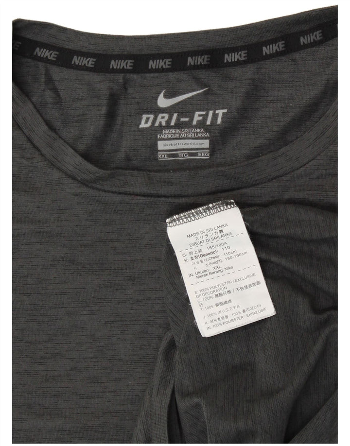 NIKE Womens Dri Fit Vest Top UK 20 2XL Grey Flecked Polyester
