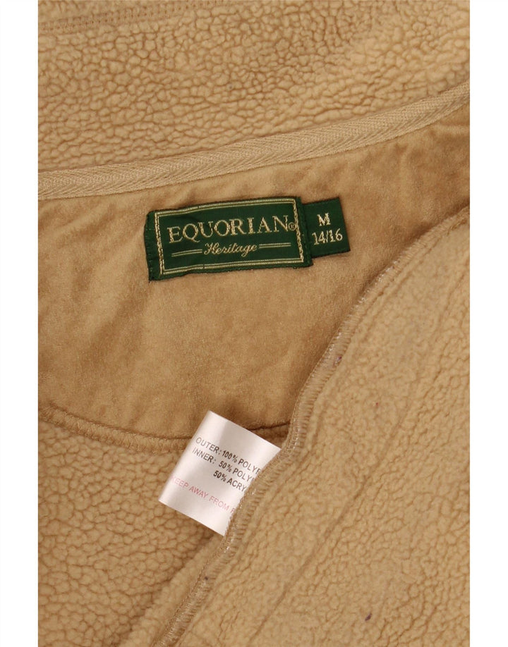 EQUORIAN HERITAGE Womens Sherpa Jacket UK 14/16 Medium Beige Polyester Vintage Equorian Heritage and Second-Hand Equorian Heritage from Messina Hembry 
