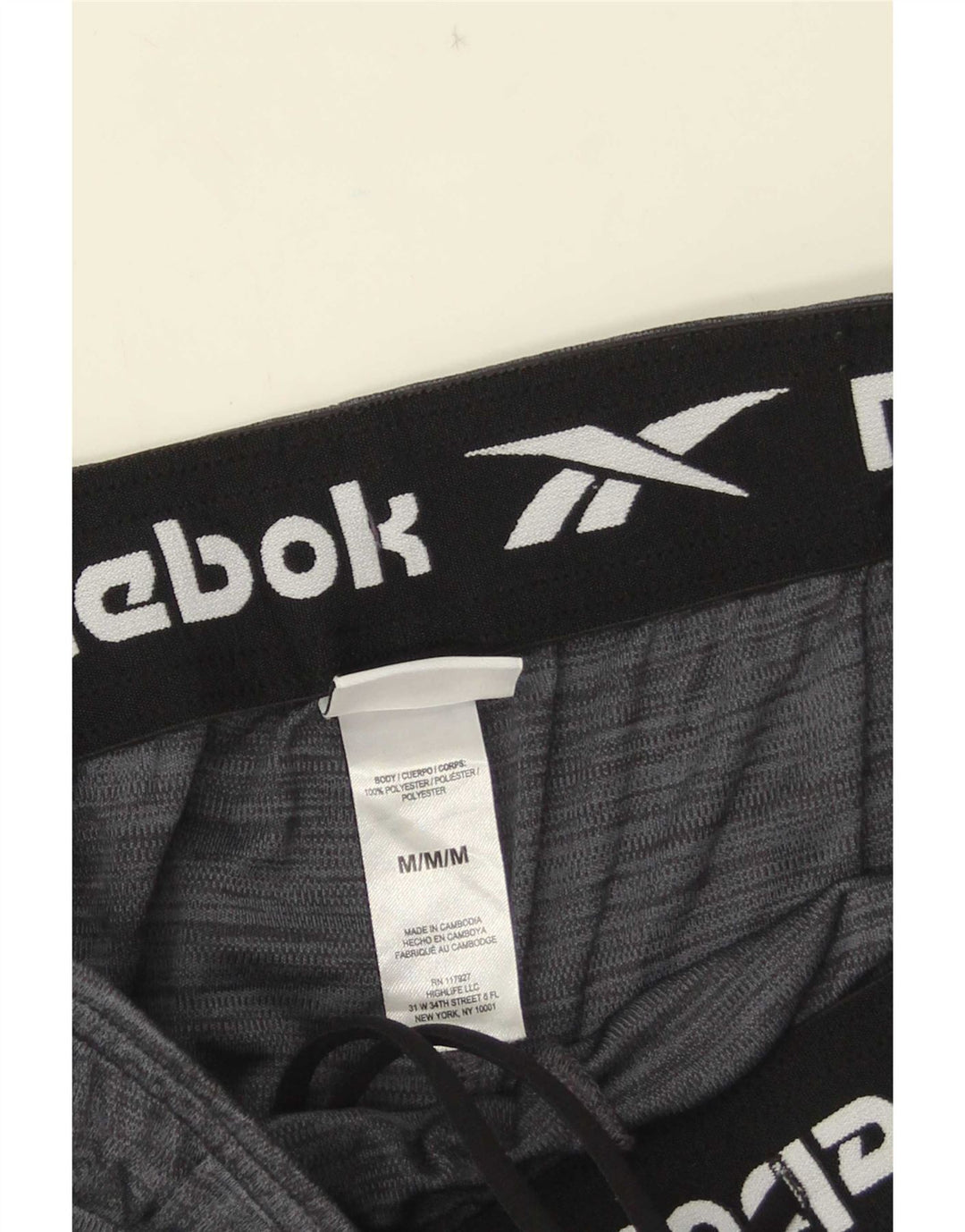 Męskie spodenki sportowe Reebok, średnioszary, poliester