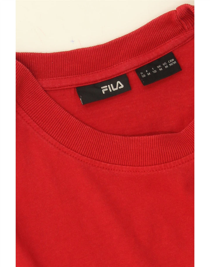 FILA Mens Graphic T-Shirt Top Medium Red Cotton Vintage Fila and Second-Hand Fila from Messina Hembry 
