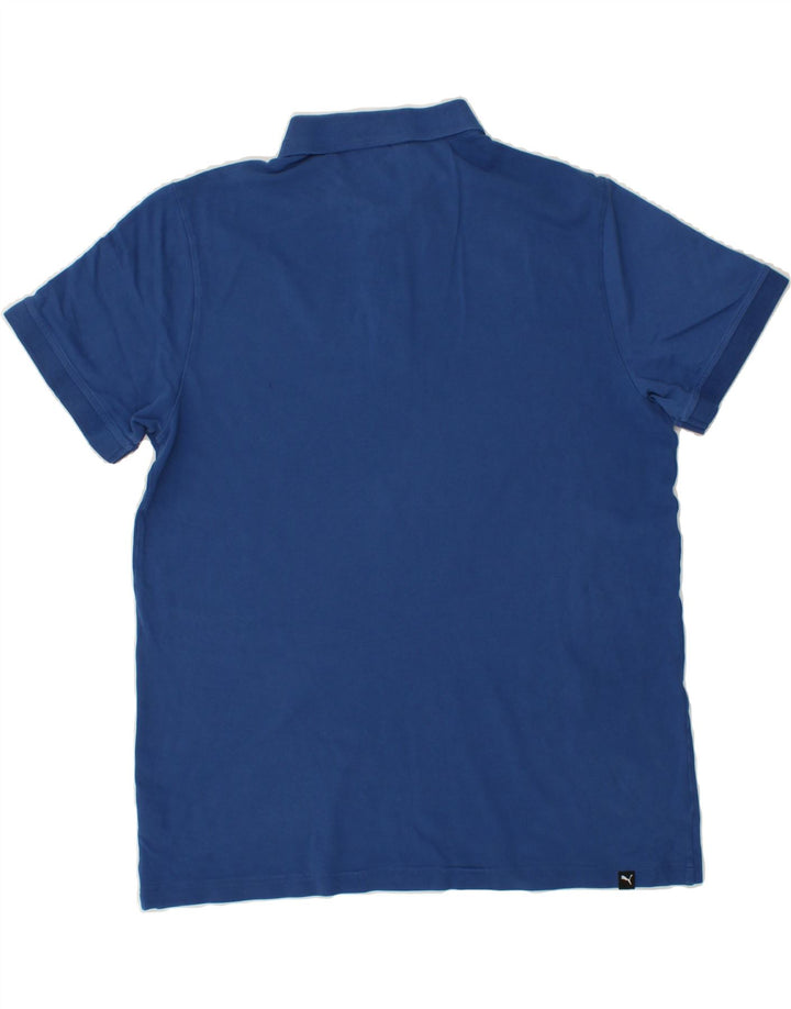 PUMA Mens Graphic Polo Shirt Large Blue Cotton Vintage Puma and Second-Hand Puma from Messina Hembry 