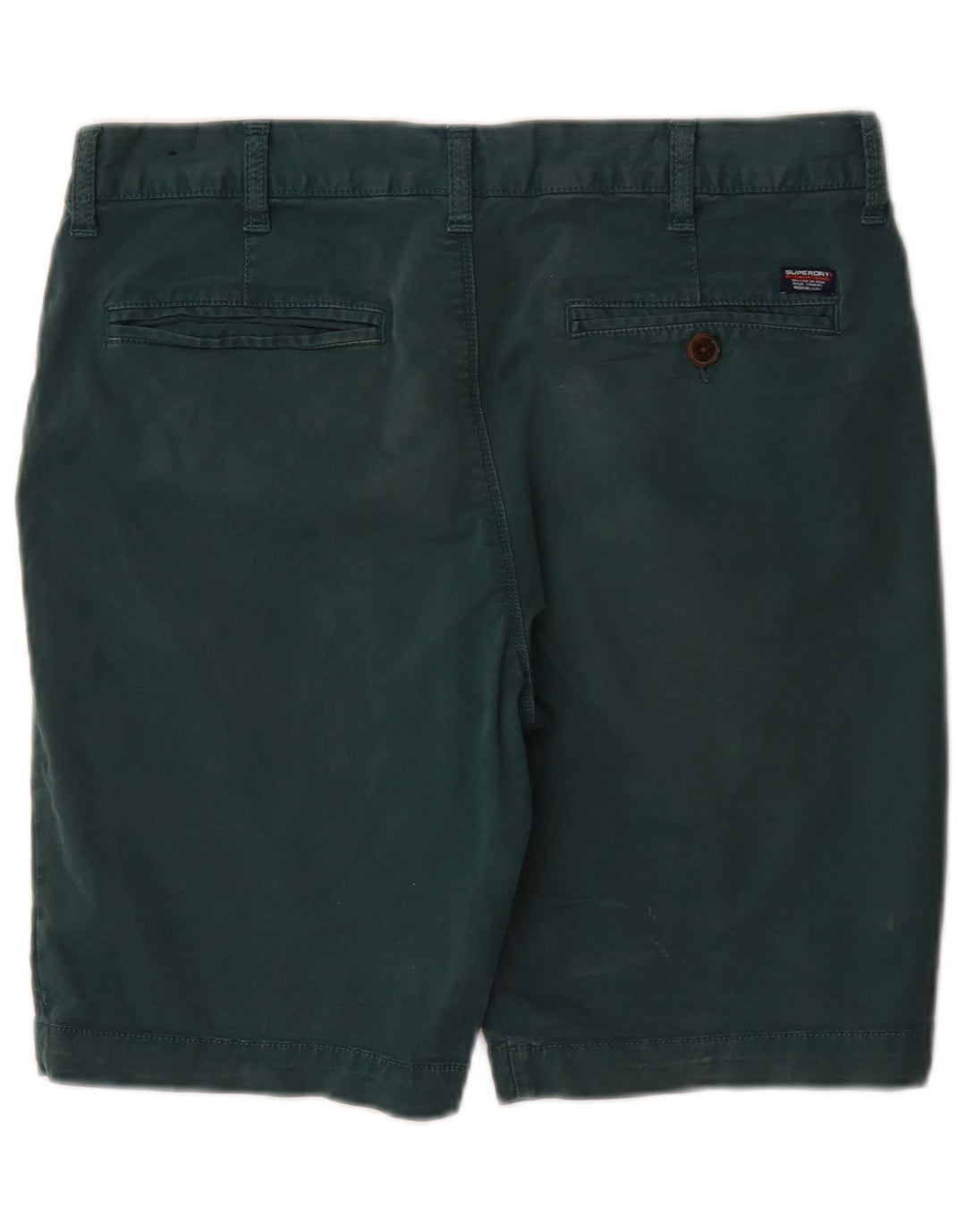 Superdry Herren Regular Chino Shorts W32 Mittelgrüne Baumwolle
