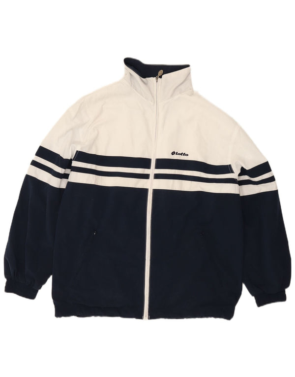 Lotto Mens Tracksuit Top Jacket XL Navy Blue Colourblock Polyester