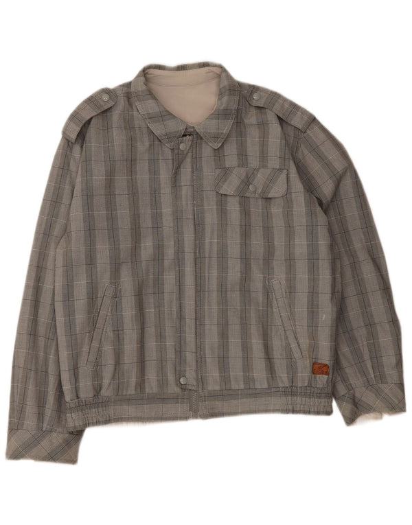 Faciba Chaqueta Bomber Militar para Hombre UK 38 Medium Grey Check