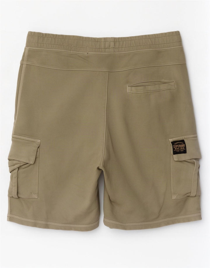 Superdry Mens Cargo Sport Shorts Medium Khaki Cotton