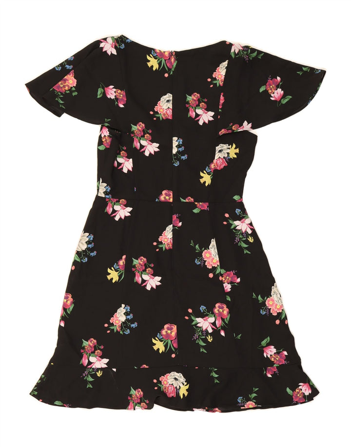 OASIS Womens A-Line Dress UK 10 Small Black Floral Polyester Vintage Oasis and Second-Hand Oasis from Messina Hembry 