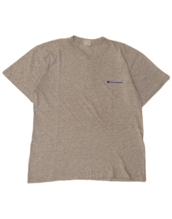 Champion Mens T-Shirt Top Medium Grey Cotton