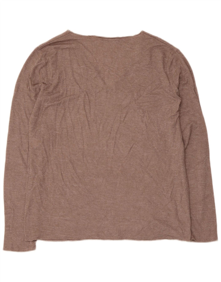 Zara Womens Blouse Top UK 14 Large Brown Viscose