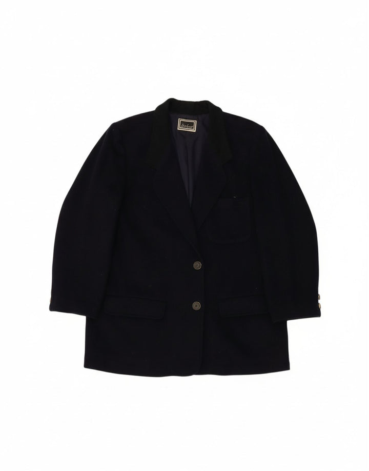 LUISA SPAGNOLI Womens 2 Button Blazer Jacket UK 16 Large Navy Blue Wool Vintage Luisa Spagnoli and Second-Hand Luisa Spagnoli from Messina Hembry 