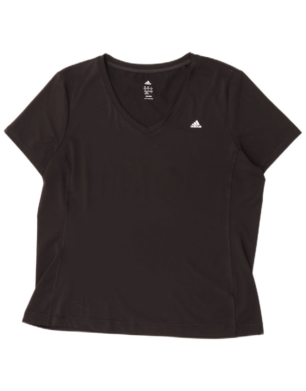 Adidas Dame Climalite T-Shirt Top UK 24/26 2XL Sort