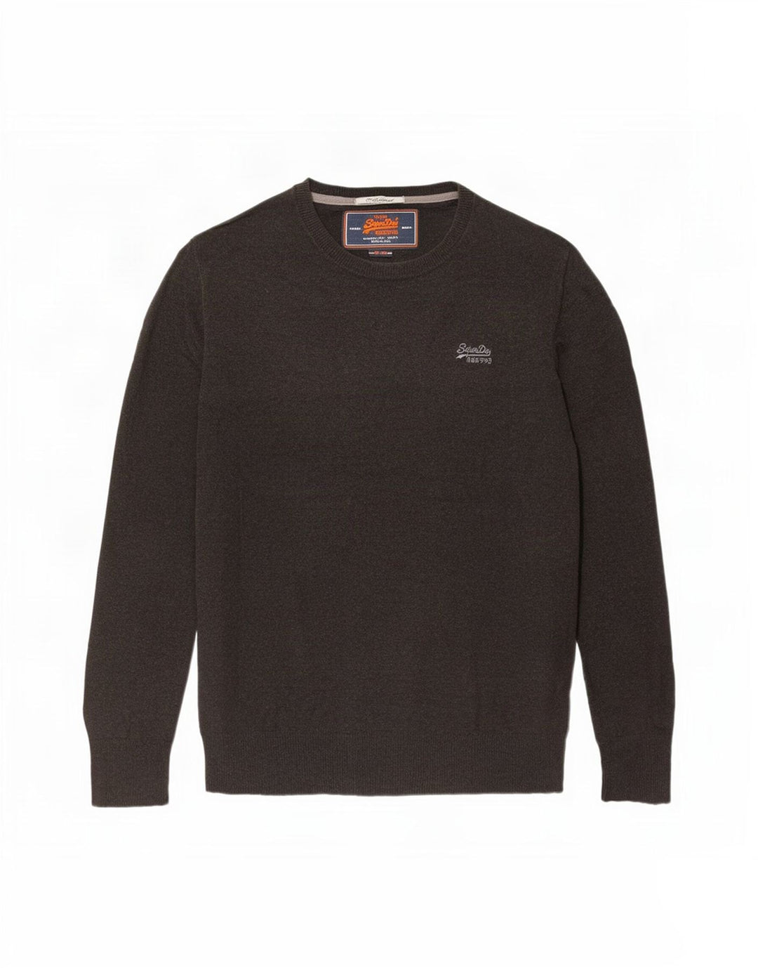 Superdry Mens Crew Neck Jumper Sweater Large Brown Cotton