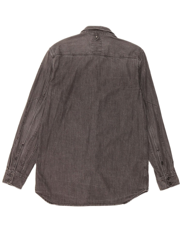 G-Star Mens Denim Shirt Large Grey Cotton