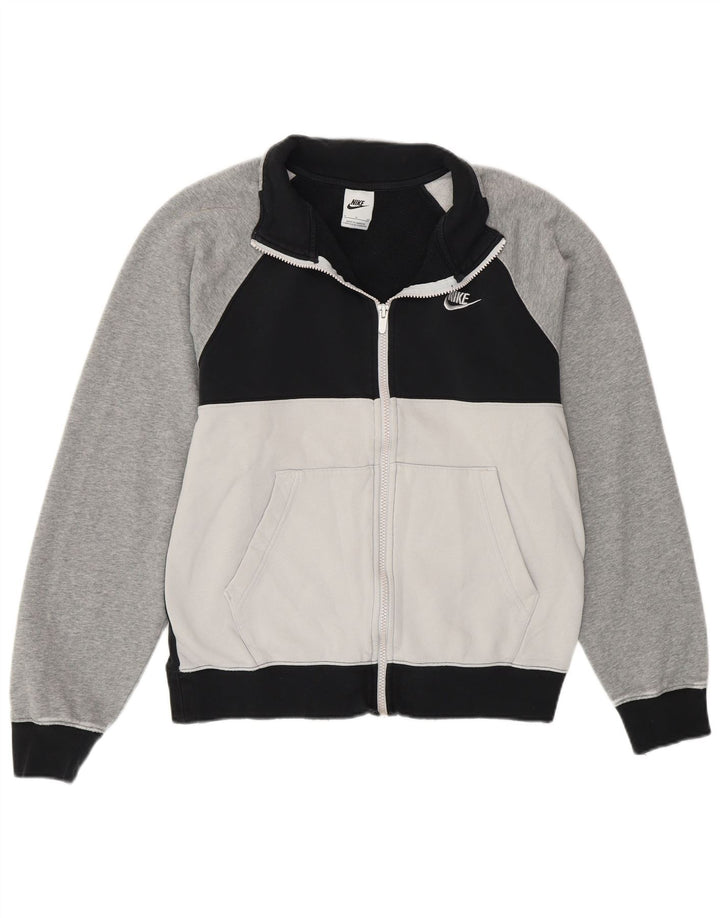NIKE Mens Tracksuit Top Jacket Small Black Colourblock Cotton