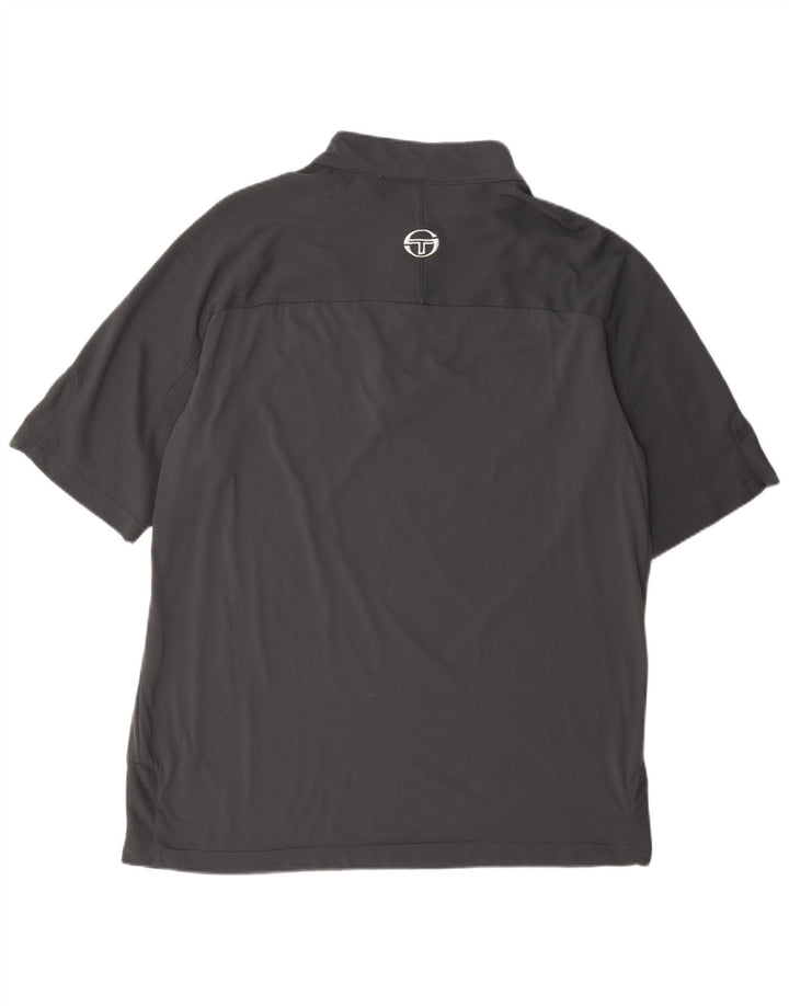 Sergio Tacchini Mens Zip Neck T-Shirt Top XL Grey