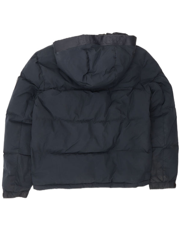 Tommy Hilfiger Herre hættepolstret jakke UK 38 Medium Navy Blue Polyester