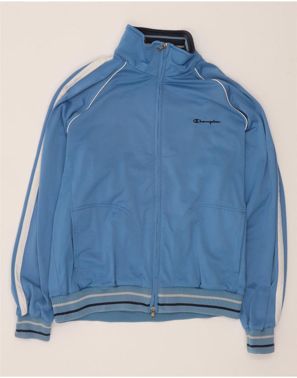 Champion Mens Tracksuit Top Jacket Medium Blue Colourblock Polyester