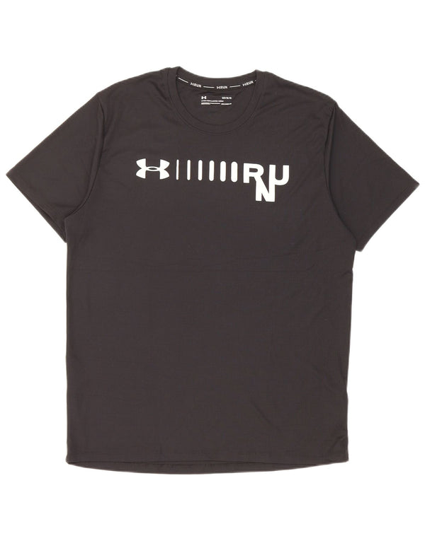 Under Armour Mens Fitted Graphic T-Shirt Top Large Black Polyester