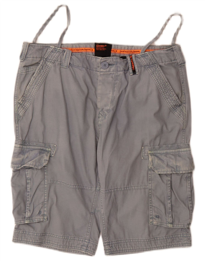 Pantaloncini cargo da uomo Superdry W36 Large in cotone blu