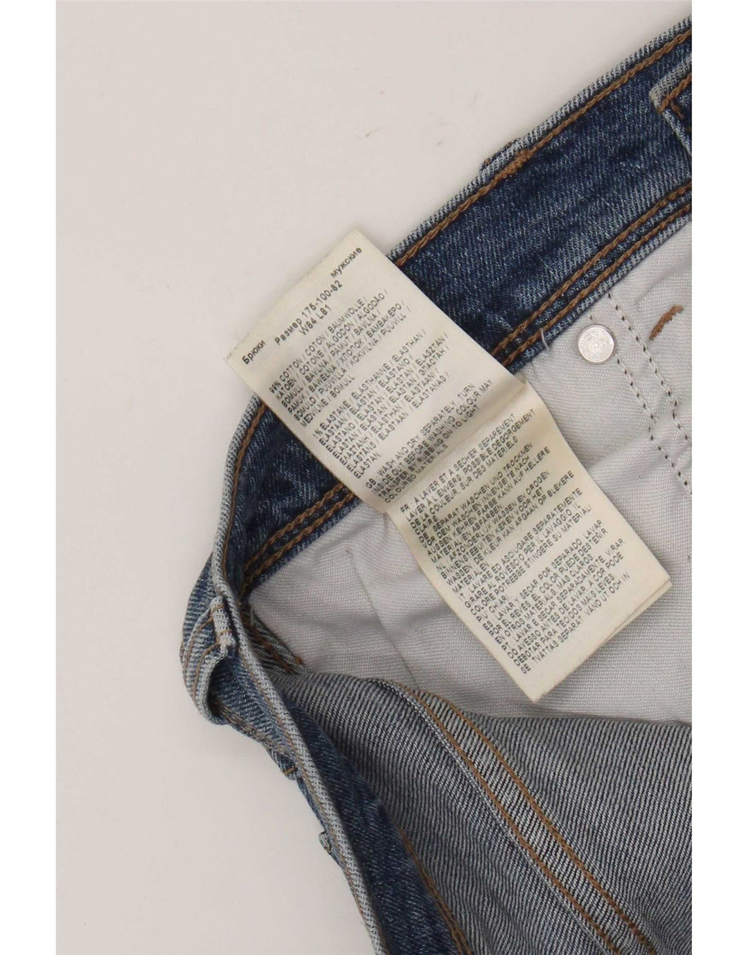 Wrangler Straight Jeans til mænd W33 L32 blå bomuld