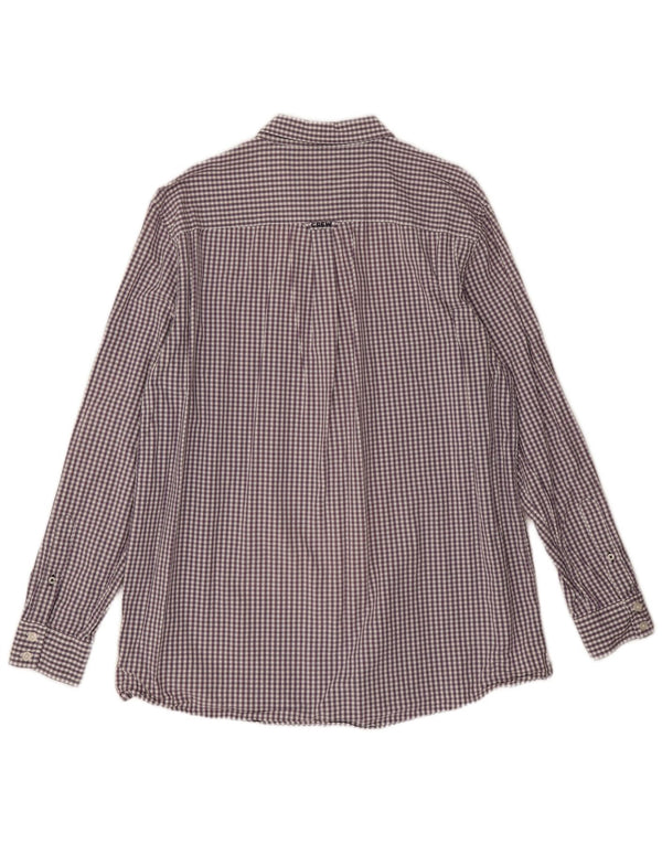 Crew Clothing Mens Classic Fit Camisa XL Roxo Algodão Gingham