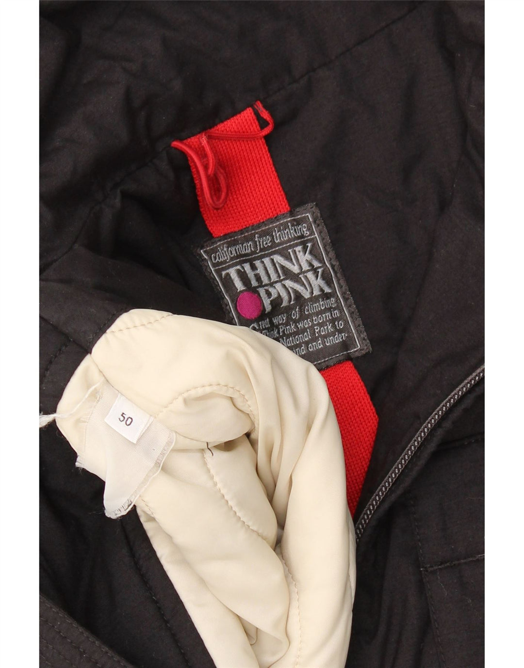 THINK PINK Mens Windbreaker Jacket IT 50 Large Black Vintage Think Pink and Second-Hand Think Pink from Messina Hembry 