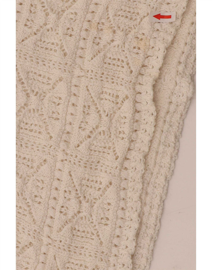Zara Womens Oversized Crochet Blouse Top UK 10 Small White Cotton