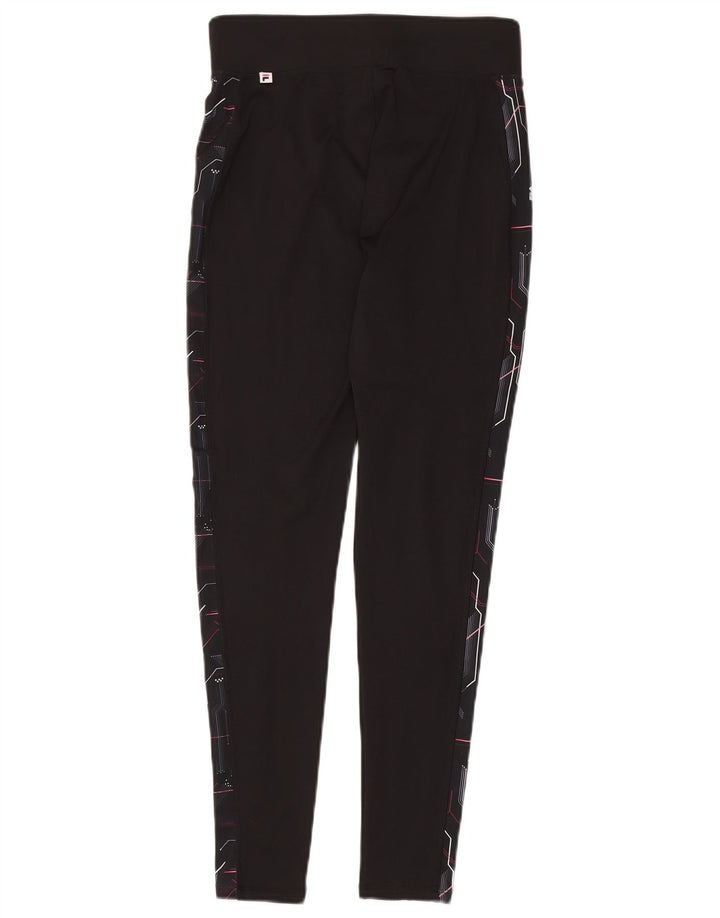 Fila Womens Graphic Leggings UK 12 Mittelschwarzes geometrisches Polyester