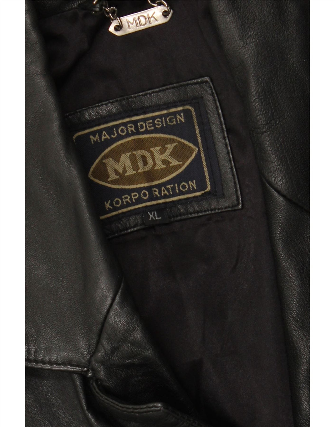 MDK Mens Leather Jacket UK 42 XL Black Leather