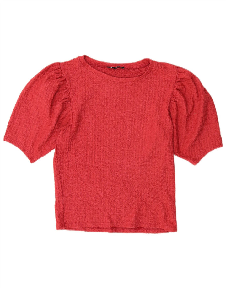 ZARA Womens Knit Blouse Top UK 8 Small Red