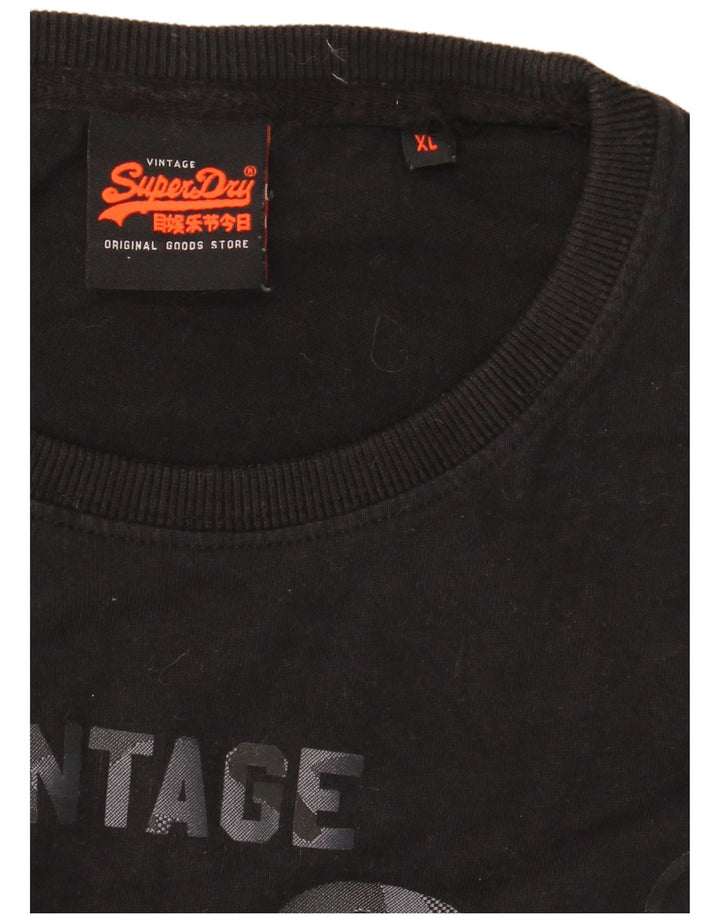 Superdry Herren Grafik-T-Shirt-Oberteil XL Schwarz