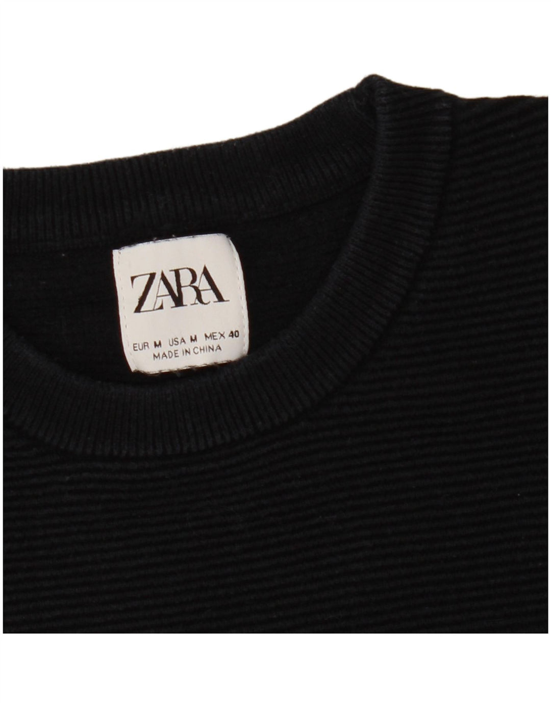 Maglione maglione girocollo da donna Zara UK 14 blu navy medio