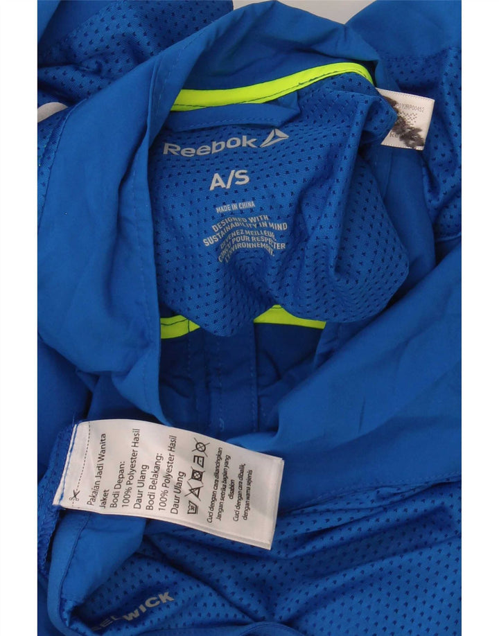 Jachetă Reebok pentru băieți cu grafică pentru trening, 9-10 ani, poliester albastru mic