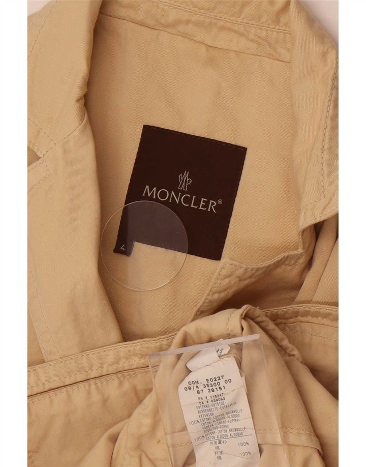 Moncler Womens Oversized 3 Button Blazer Jacket US 4 Small Beige Cotton