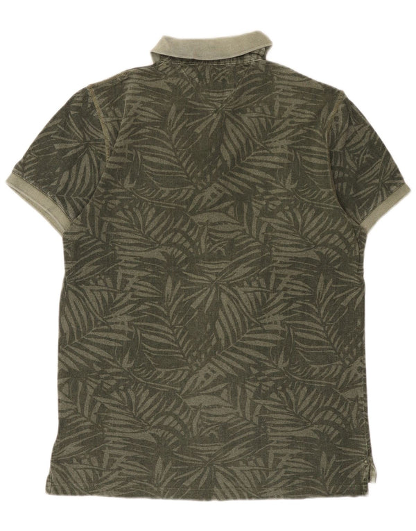 Tommy Hilfiger Mens Garment Dyed Slim Fit Polo Shirt Medium Khaki Floral