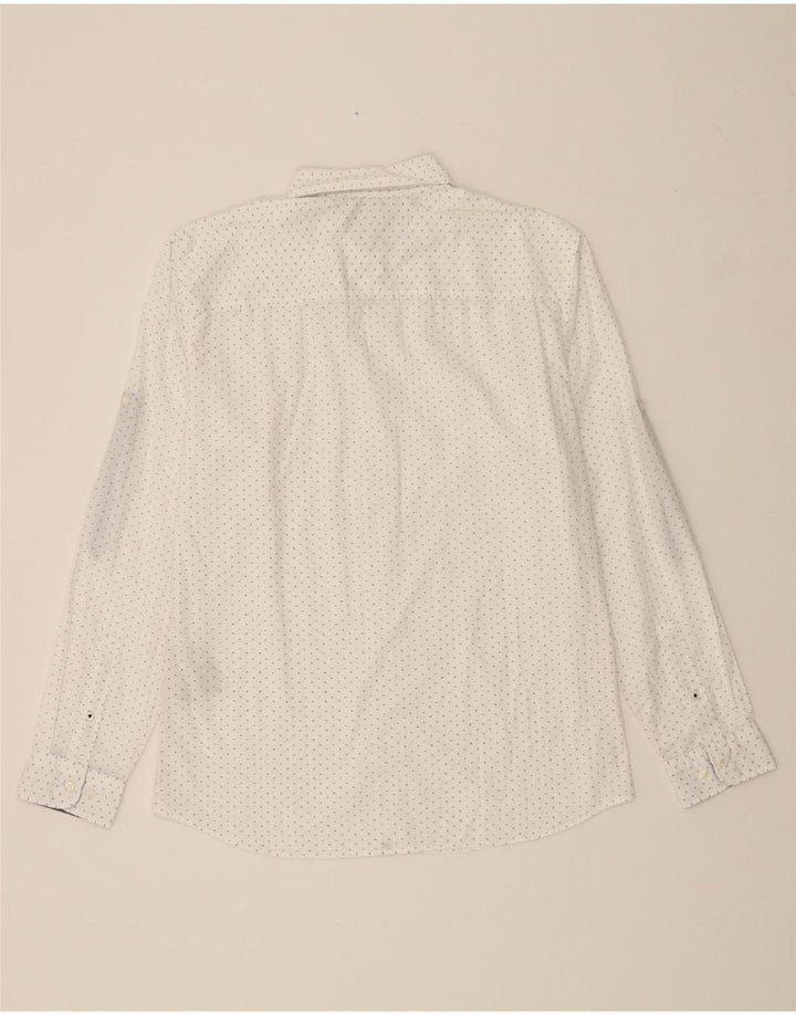 JACK & JONES Mens Shirt Large White Spotted Cotton Vintage Jack & Jones and Second-Hand Jack & Jones from Messina Hembry 
