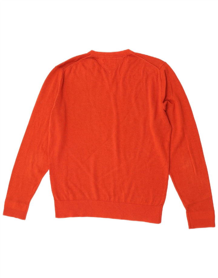 Maglione maglione con scollo a V da uomo Tommy Hilfiger arancione medio