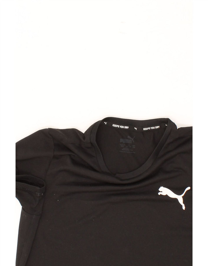 PUMA Boys T-Shirt Top 11-12 Years Medium Black Vintage Puma and Second-Hand Puma from Messina Hembry 
