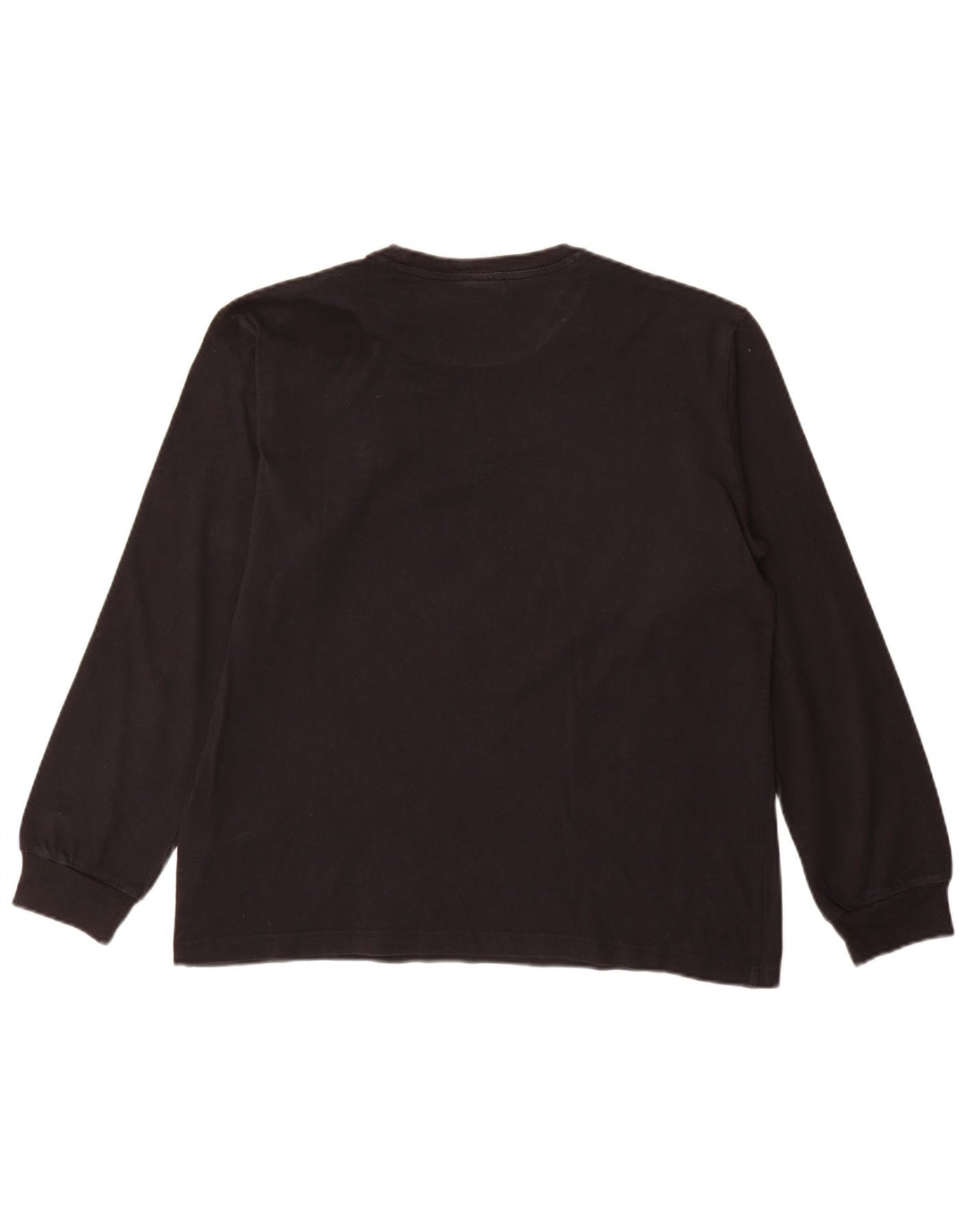 Champion Mens Top Long Sleeve Large Black Cotton