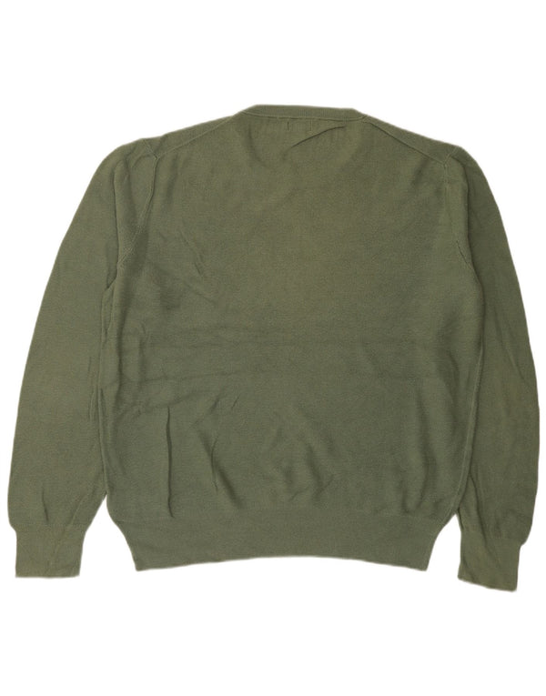J. Crew Mens Crew Neck Jumper Sweater Large Green Cotton