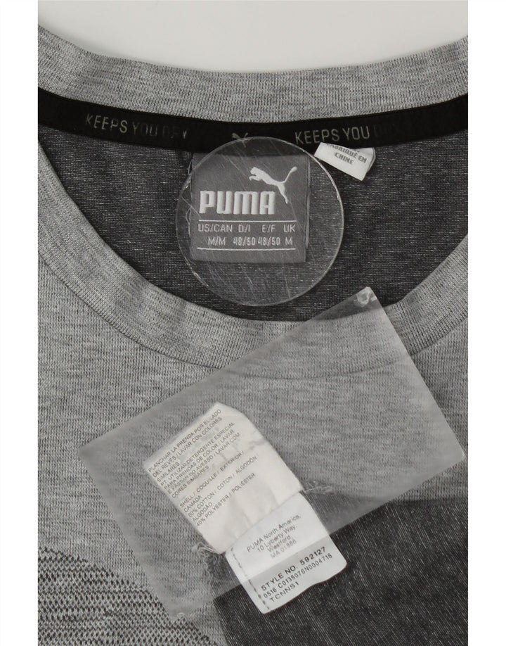 PUMA Mens Graphic T-Shirt Top Medium Grey Cotton