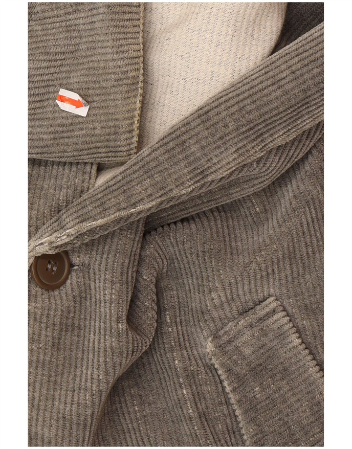 DIESEL Mens 2 Button Corduroy Blazer Jacket UK 40 Large Grey Cotton
