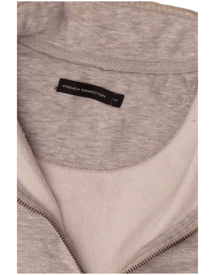 French Connection Mens Zip Neck Sweatshirt Jumper Medium Grey Flecked