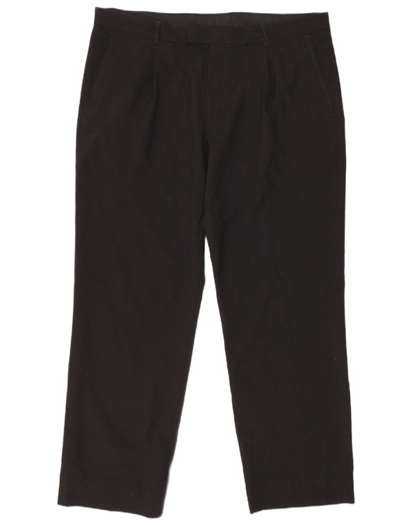 Marks & Spencer Pantalon de Costume Droit Homme W39 L31 Noir Polyester
