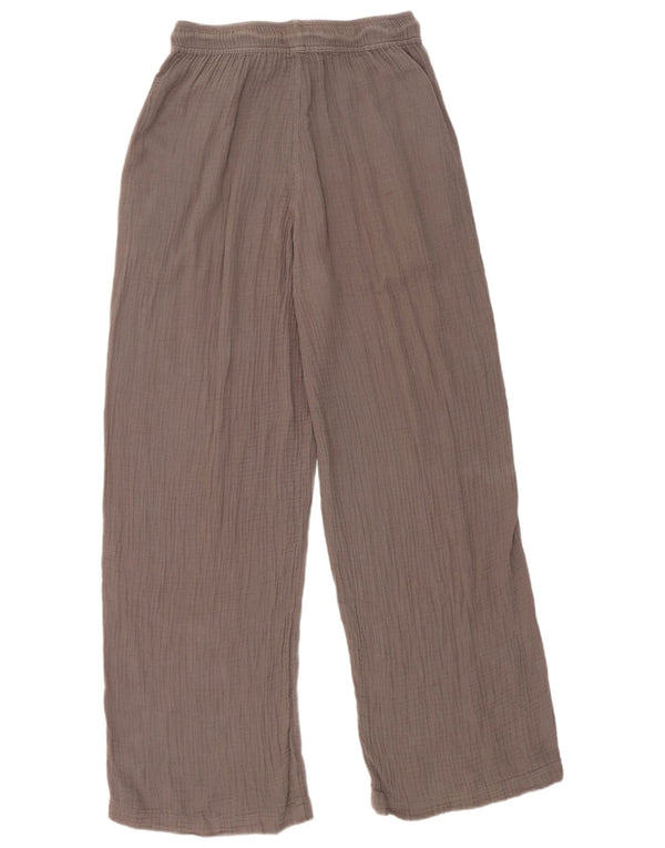 Topshop Женские прямые повседневные брюки UK 10 Small W28 L30 Серые хлопковые