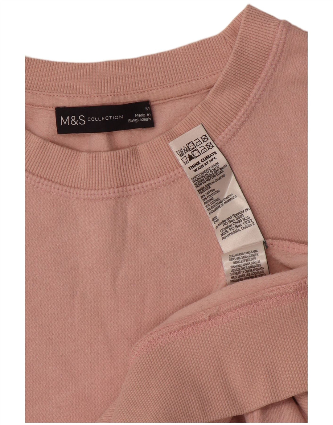 Marks & Spencer Womens Oversized Sweatshirt Jumper UK 14 Medium Pink Cotton