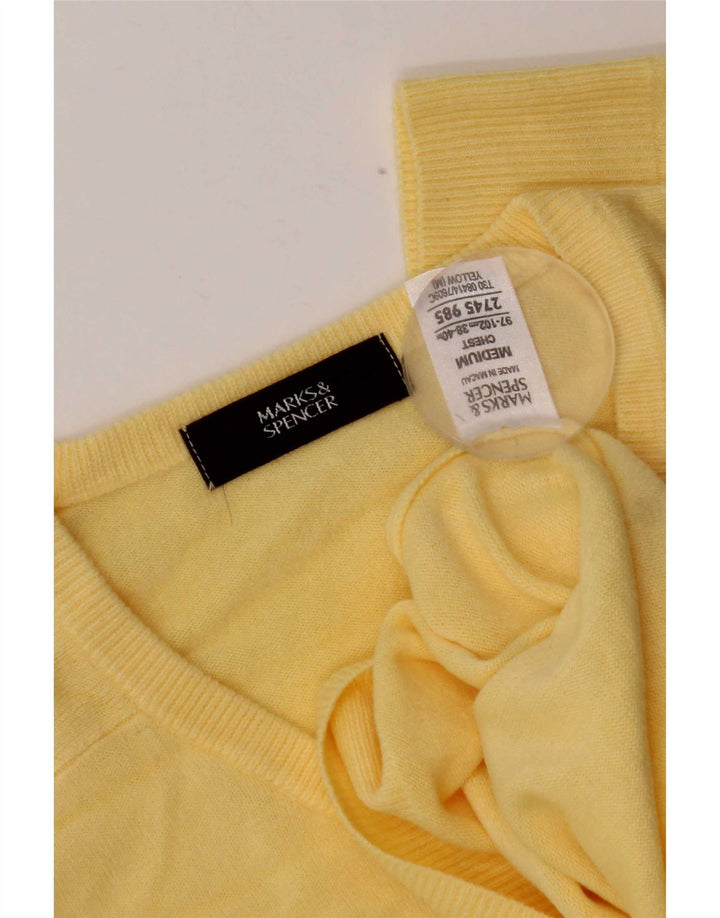 Marks & Spencer Herre V-hals sweater Medium Gul Akryl