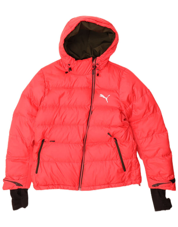 Giacca imbottita con cappuccio da donna Puma UK 16 Large Rosso Poliestere