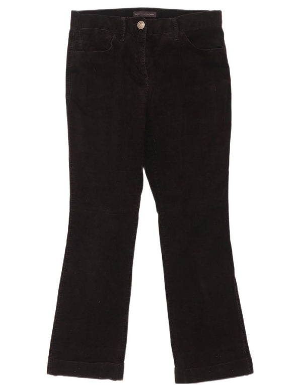 Marks & Spencer Damen Bootcut-Cordhose UK 10 Small W32 L28 Schwarz