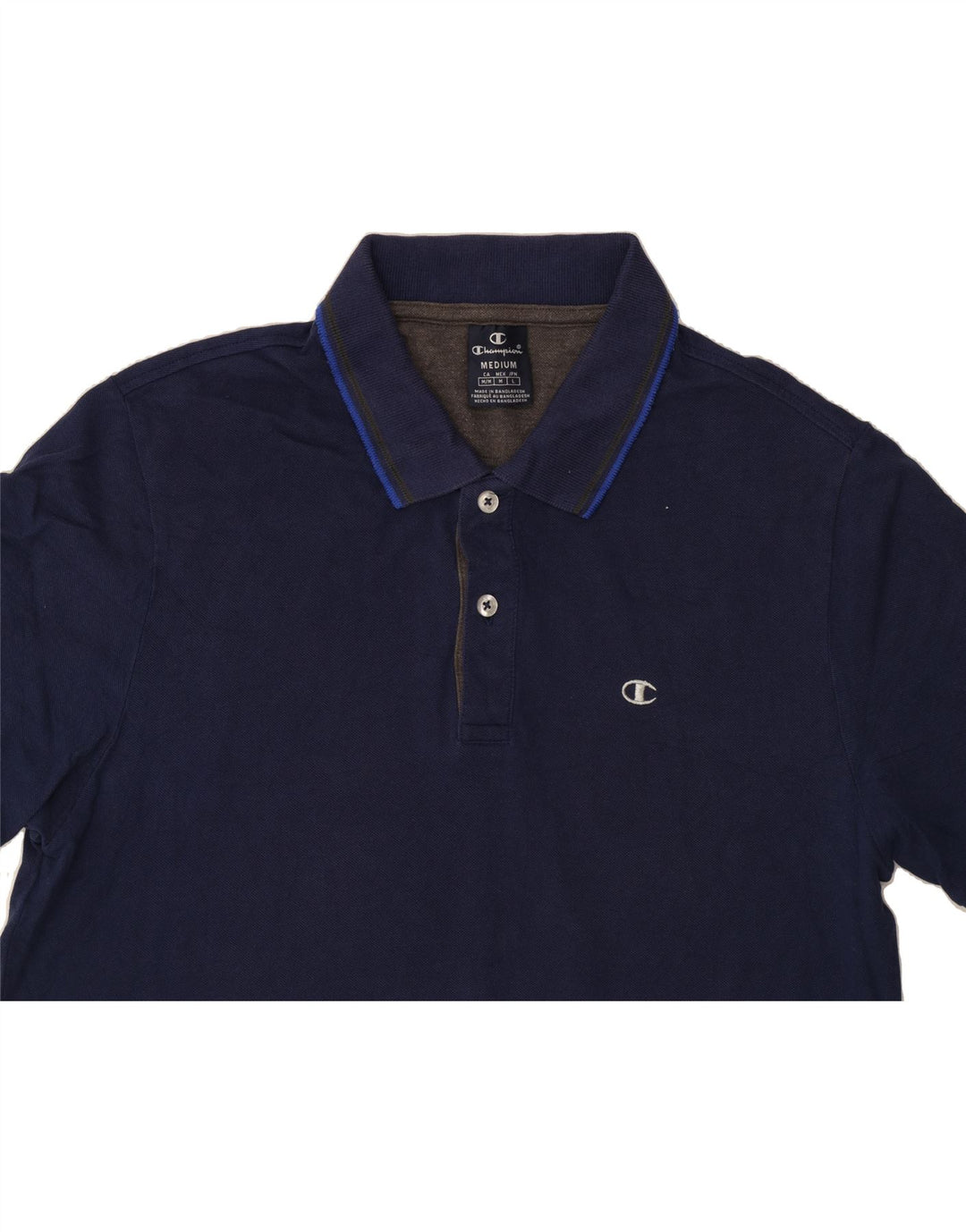 CHAMPION Mens Polo Shirt Medium Navy Blue Cotton Vintage Champion and Second-Hand Champion from Messina Hembry 