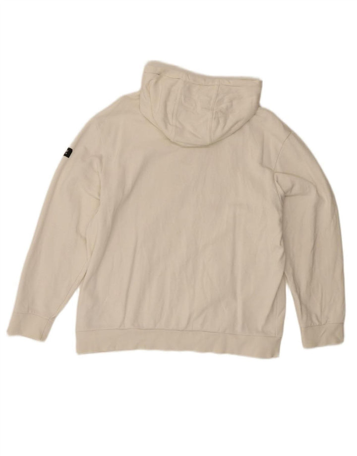 ADIDAS Mens Graphic Hoodie Jumper Medium White Cotton Vintage Adidas and Second-Hand Adidas from Messina Hembry 